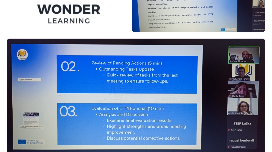 Dr. Fevzi M.U Ortaokulu “Wonder Learning” Projesinin 3. Online Toplantısına Katıldı.